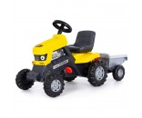 Каталка-трактор с педалями Turbo (жёлтая) с полуприцепом 89328 П-Е /1/