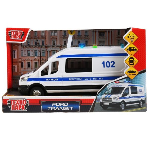 Модель TRANSITVAN-22PLPOL-WH Ford Transit Полиция Технопарк в коробке