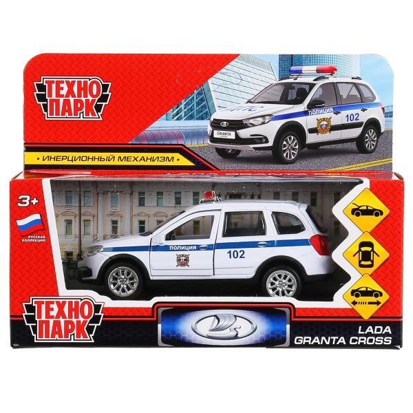 Модель GRANTACRS-12POL-WH Lada Granta Cross 2019 Полиция белый Технопарк  в коробке