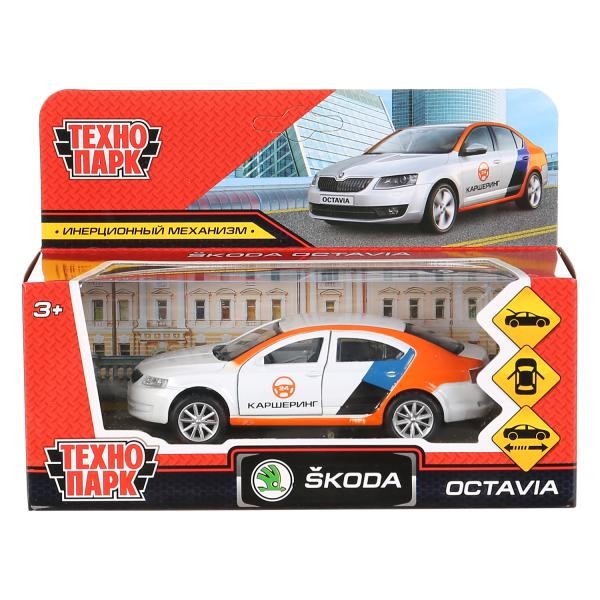Модель OCTAVIA-12DEL-WH Skoda Octavia Каршеринг белый Технопарк  в коробке