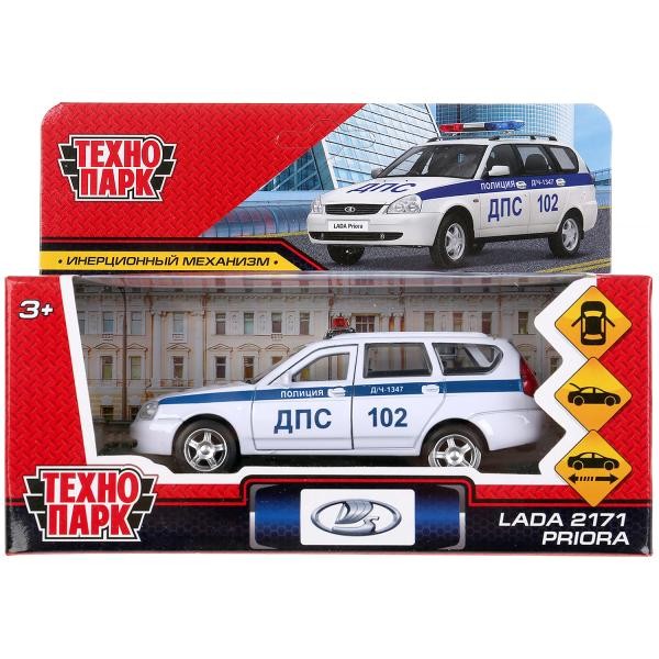 Модель PRIORAWAG-12POL-WH LADA PRIORA Полиция белый Технопарк  в коробке