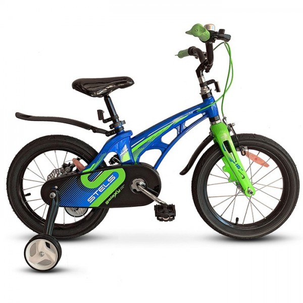 Велосипед двухколесный 16 Galaxy синий/зеленый V010