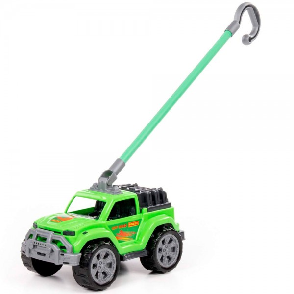 Автомобиль-каталка Легионер с ручкой (зелёный) 63929