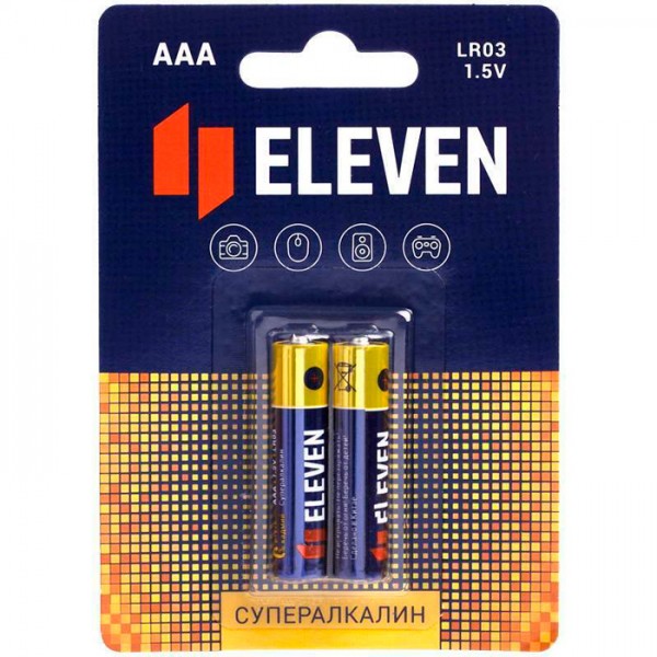 Батарейка Eleven SUPER AAA (LR03) алкалиновая,(2шт) BC2  301753 