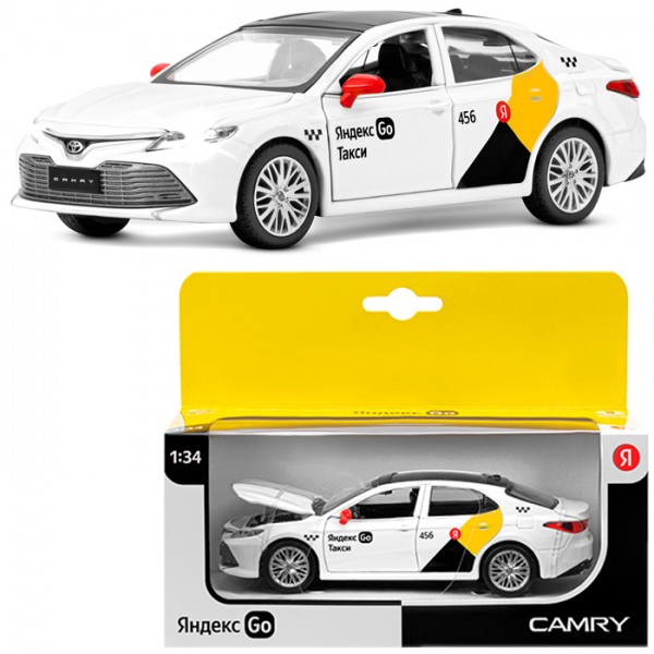 Модель 1:32 Яндекс Go Toyota Camry, цвет белый 1251483JB Автопанорама