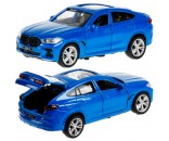Модель X6-12-BU BMW X6 длина 12 см, двери, багаж, инер, синий Технопарк в коробке 