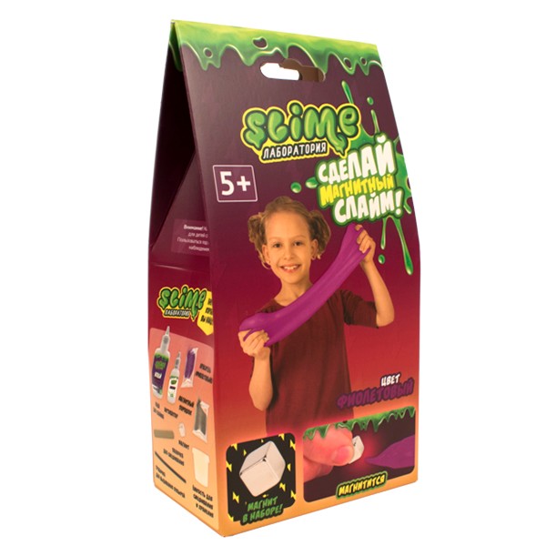 Лизун Slime Набор малый для девочек Лаборатория,фиолетовый магнитный 100гр. SS100-30181