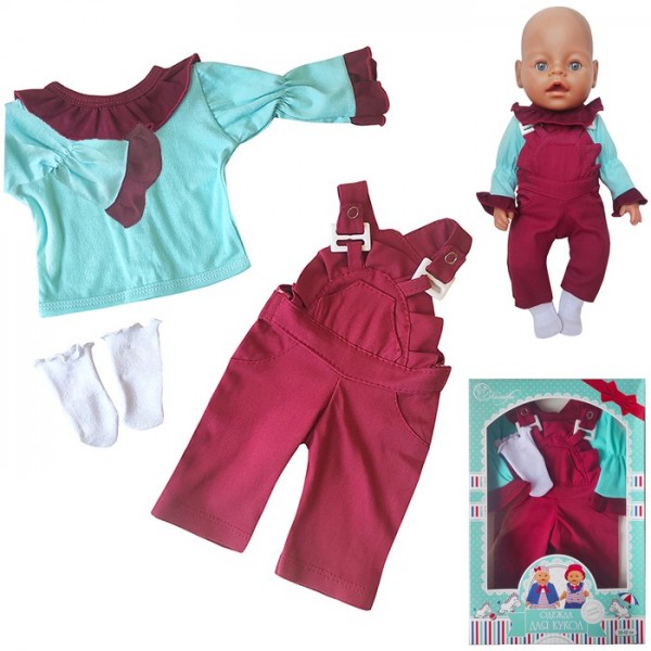 Одежда для куклы Комбинезон с рубашкой и носочками 309