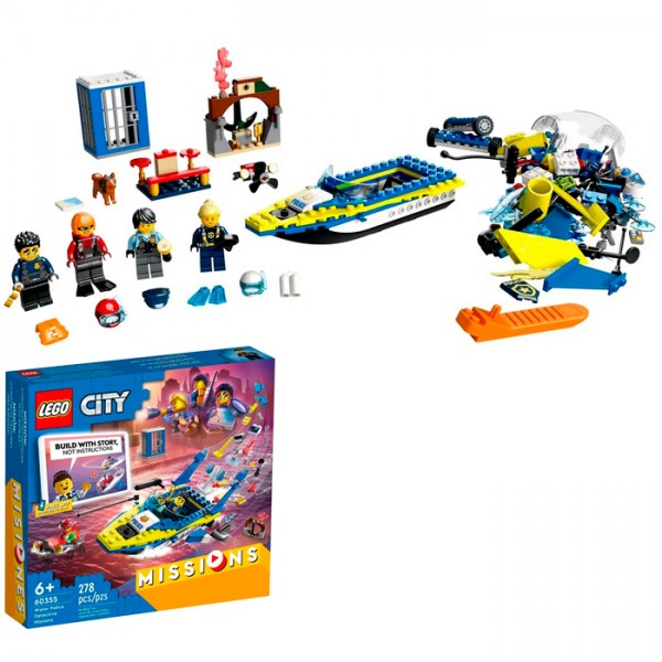 Конструктор LEGO 60355 CITY Детективные миссии водной полиции