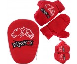 Боксерский набор Dvizhok лапа и перчатки красный 56150 ткань