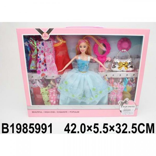 Кукла 714D с набором платьев и аксесс. в коробке