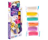 Набор для творчества Тесто-пластилин 6 цветов с блёстками ТА1091 /Genio Kids