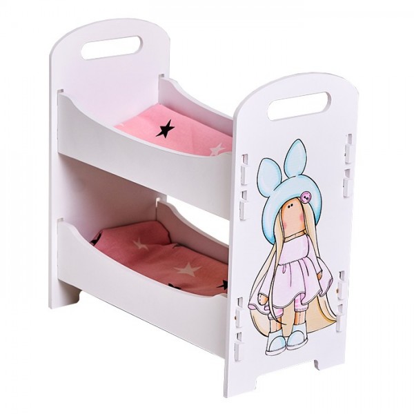 Кроватка для куклы TOY MIX двухъярусная розовый РР 2015-059