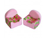 Мебель мягкая 2 кресла Кролики розовые с розовым плюшем НМ-001/1-31