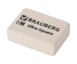 Ластик BRAUBERG Ultra Square 26х18х8мм, белый, натуральный каучук 228707
