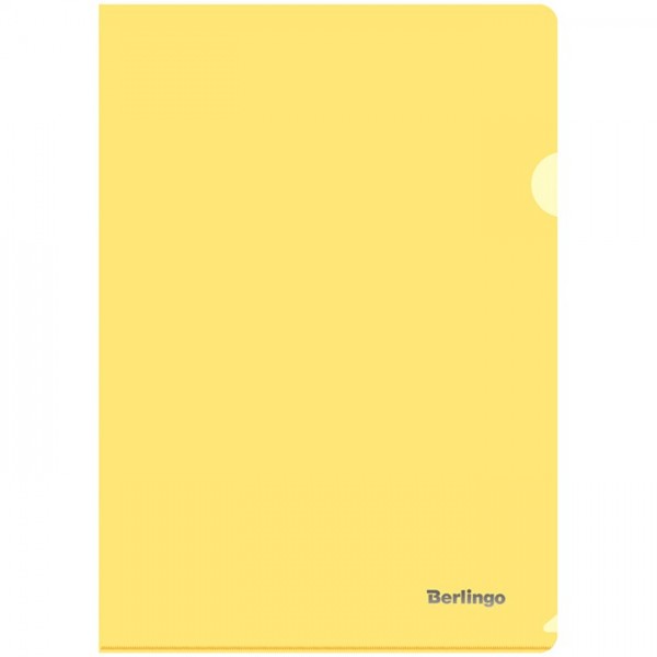 Папка-уголок Berlingo А4, 180мкм, прозрачная желтая 130548