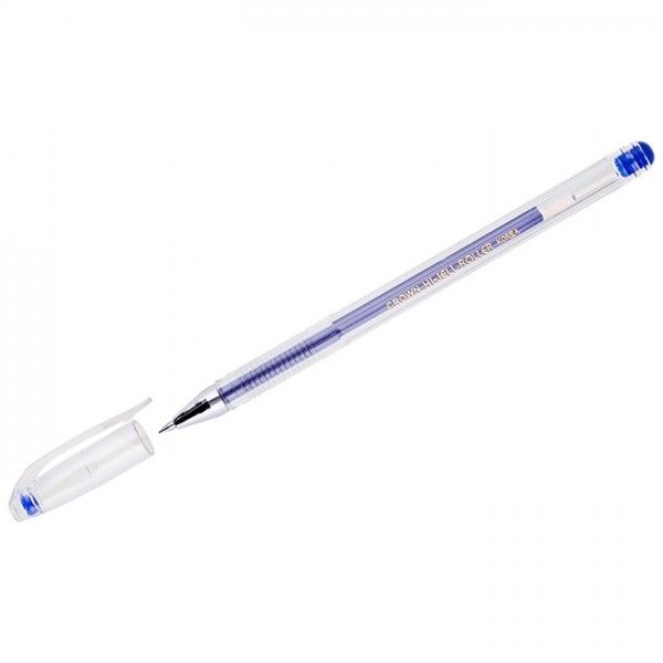 Ручка гелевая синяя 0,5мм Crown Hi-Jell  HJR-500B