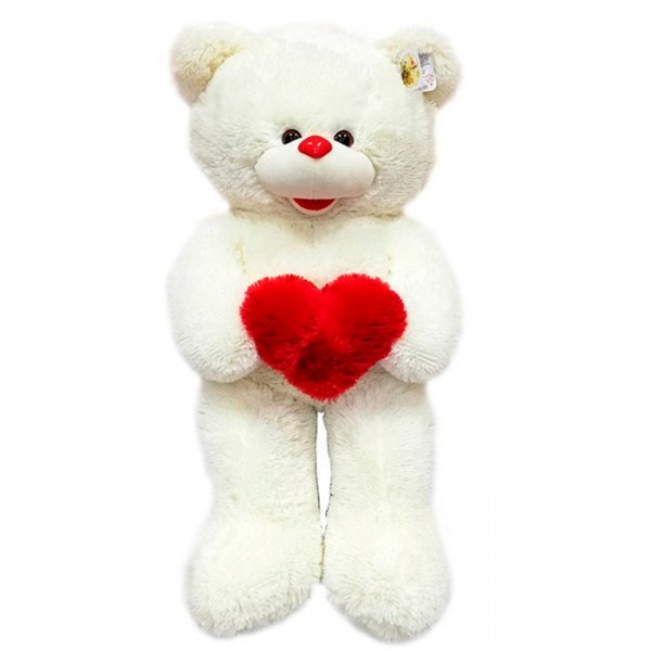 Медведь Бетти с сердцем 100 см Белый МБЕС-100б