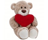 Мишка Перси с большим красным флисовым сердцем, 52/80 см, 0939952S-45   
