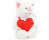 Кошка Глория 24/35 см с шариками для мелкой моторики с красным сердцем 0800823-44