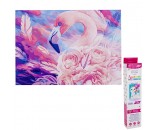 Набор для творчества Алмазная мозаика Розовый фламинго 30*40 см полная выкладка MOZ016