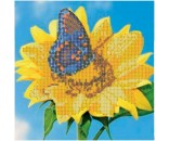 Набор для творчества Алмазная мозаика 5D Бабочка на подсолнухе 30х30см 89747