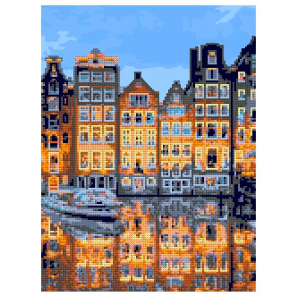 Набор для творчества Алмазная мозаика Тихий Амстердам 30*40 см Ам-059 LORI