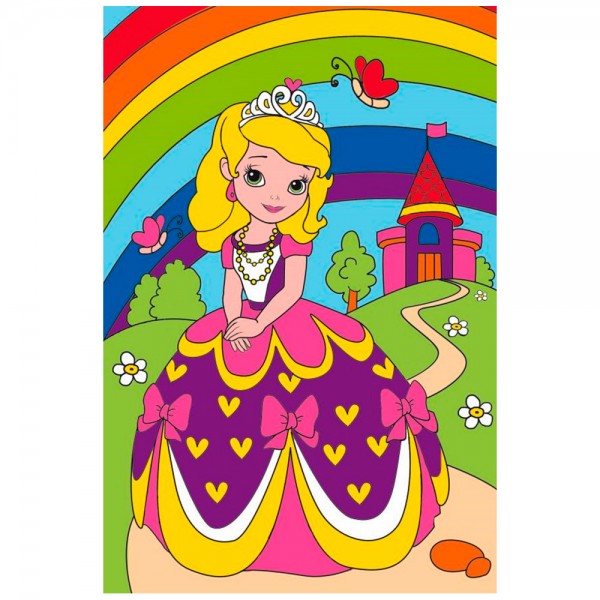 Набор для творчества Роспись по холсту Принцесса в пышном платье 10*15 см ХК-7841
