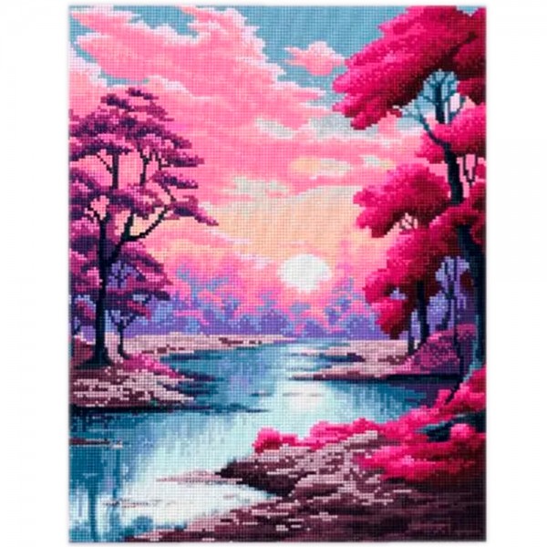 Набор для творчества Алмазная мозаика 40*50,см KiKi Розовый пейзаж полная выкладка ALM108