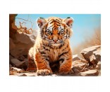 Набор для творчества Алмазная мозаика 30х40 см Маленький тигрёнок НД-0379