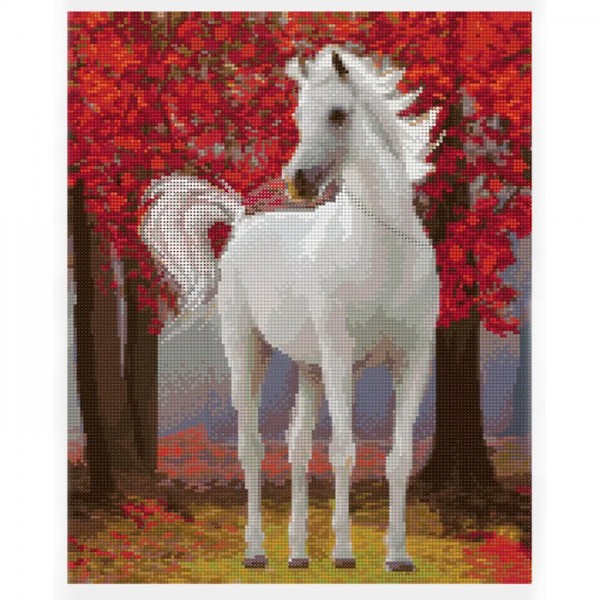 Набор для творчества Алмазная мозаика 40*50,см KiK i Белый конь полная выкладка ALM013