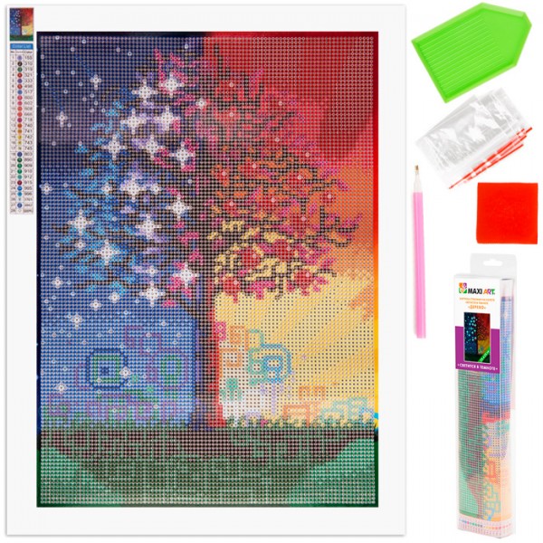 Набор для творчества Картина Стразами на Холсте Светится в Темноте Дерево 25х35см MA-KN0101-3