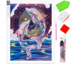 Набор для творчества Картина Стразами на Холсте Светится в Темноте Дельфины 25х35см MA-KN0101-7