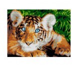 Набор для творчества Алмазная мозаика Голубоглазый тигрёнок 30*40 см Ам-057 LORI