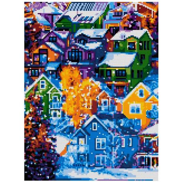 Набор для творчества Алмазная мозаика Зимняя Норвегия 30*40 см Ам-058 LORI